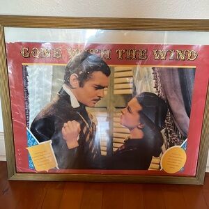 Gone with the wind vintage movie poster framed